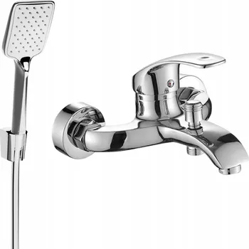 Vodovodní baterie Jednopáková nástěnná vanová a sprchová baterie Mexen Fabia, stříbrná