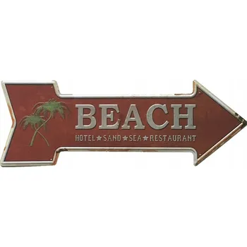 Obraz Plechová cedule Beach