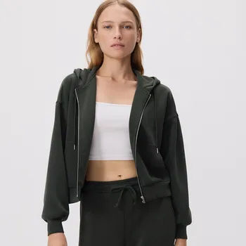 Dámská mikina Reserved - Mikina oversized - tmavě zelená - 688GA-79X - 688GA-79X-XS