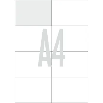 Samolepící etiketa Samolepicí etikety A4, 100 listů, 8 etiket na listu (105x74mm), pro tiskárny, MATNÝ PAPÍR