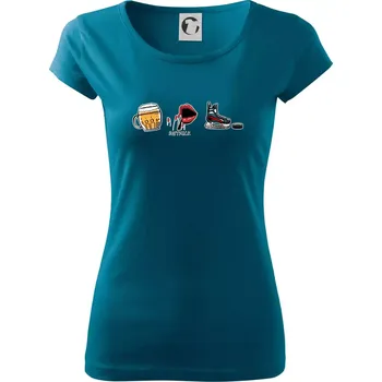 Dámské tričko Hattrick hokej - Dámské triko Pure - 2XL ( Petrolejová )