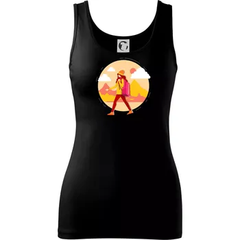 Dámské tričko Barevný párový motiv na hory - Dámské tílko - L ( Černá )