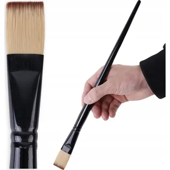 Umělecký štětec ŠTĚTEC MALÍŘSKÝ UMĚLECKÝ KOČIČÍ JAZYK PLOCHÝ VELKÝ NYLONOVÝ