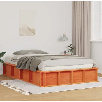 Ložnice vidaXL Rám postele Voskově hnědá 135 x 190 cm Masivní borové dřevo [3385726]