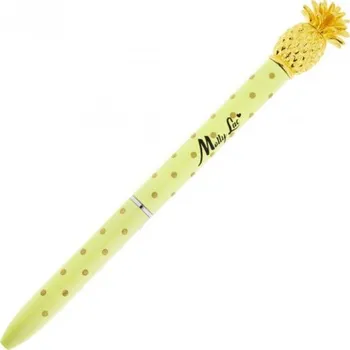 Tmavě modrá Propiska S Puntíky Elegantní MOLLYLAC žlutá s ozdobným ananasem