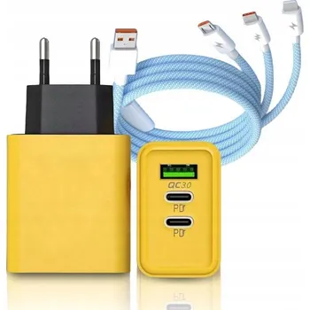 Síťová nabíječka Rychlá GaN II 65W 3A QC 3.0 2x USB C A Power Delivery