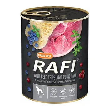Krmivo pro psa Dolina Noteci Rafi Mokré krmivo pro psy s hovězími žaludky a šunkou - 800g