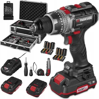 Parkside PBSAP 20-Li A1 2 x 2 Ah + nabíječka + kufr