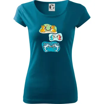 Dámské oblečení Projev lásky zvířata - Dámské triko Pure - S ( Petrolejová )