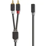 Kabel 2x Cinch konektor/Jack 3,5mm zdířka 0,2m NEDIS CABW22255AT02