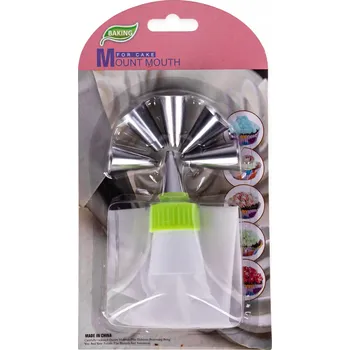 SÁČEK NA ZDOBENÍ DORTŮ SE 6 KOVOVÝMI ŠPIČKAMI - SADA