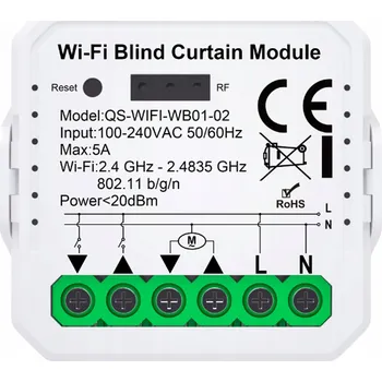 IP kamera Tuya WiFi ovladač pro žaluzie, napájený ze sítě, modul do instalační krabice