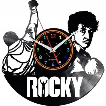 Hodiny ROCKY nástěnné hodiny z vinylové desky DÁREK PAMÁTKA NAROZENINY EVEVO EVEVO.PL