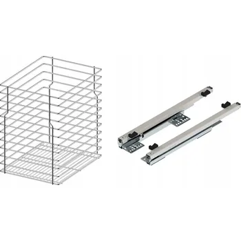 Nábytkové kování Cargo koš do spodní skříňky 30 cm, chromovaný, 1-patrový, s tlumením dovírání REJS, montáž pod závěs
