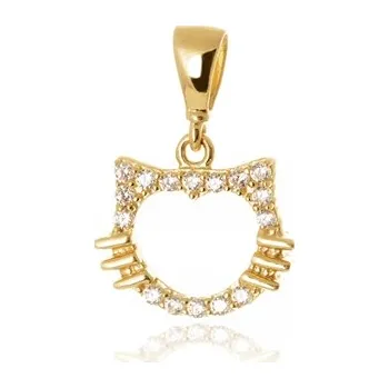 Přívěsek Přívěšek ze žlutého zlata kočička ZZ1455F + dárek zdarma