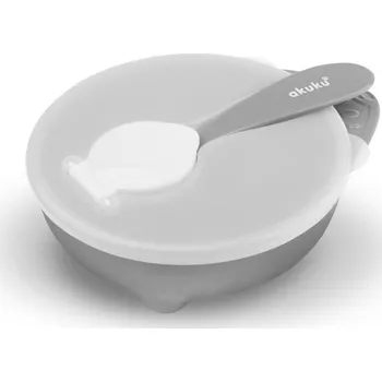 Akuku Miska a lžička Šedá