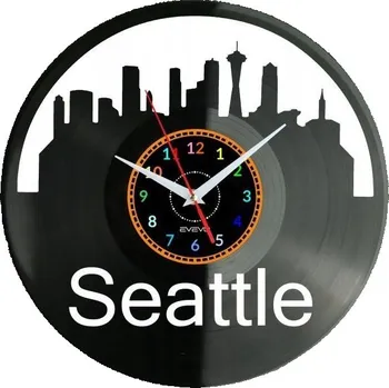 Hodiny Seattle Skyline Nástěnné Hodiny Vinylová Deska Moderní Dekorativní Jako Dárek