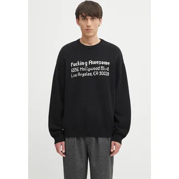 Dámský svetr Bavlněný svetr Fucking Awesome FA Hollywood, L, černá, 99X