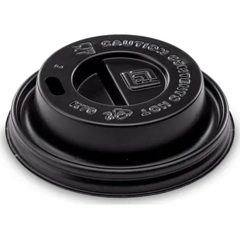 Jednorázové nádobí Víčko na kelímek 300, 400 ml - černé O 90 mm Koupit: 1 ks