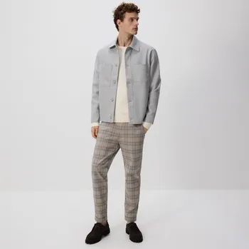 Pánské kalhoty Reserved - Kostkované kalhoty carrot - tmavě šedá - 472GC-90P - 472GC-90P-L