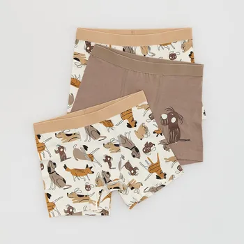 Reserved - Sada 3 boxerek s vysokým podílem bavlny - krémová - 593GC-01X - 593GC-01X-U98