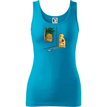 Dámské tričko Pizza hawai - Dámské tílko - XL ( Světlý tyrkys )