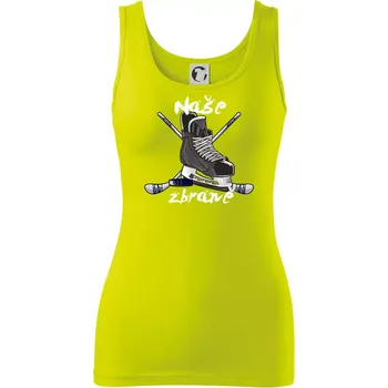 Dámské tričko Hokej - naše zbraně - Dámské tílko - M ( Limetková )