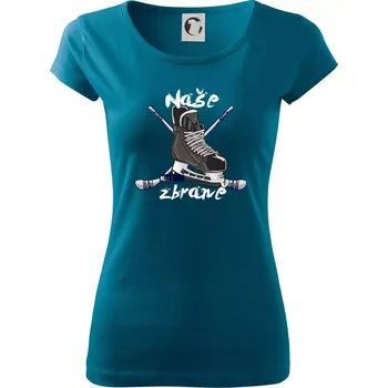 Dámské tričko Hokej - naše zbraně - Dámské triko Pure - M ( Petrolejová )