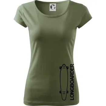 Dámské tričko Longboard na výšku - Dámské triko Pure - XS ( Khaki )