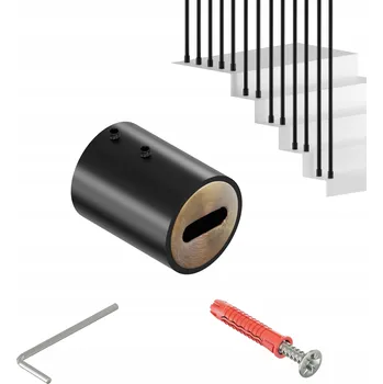 Zábradlí DRŽÁK MADLA ZÁBRADLÍ, UPEVNĚNÍ SLUPKU HARFA R FI 25MM ČERNÝ MAT