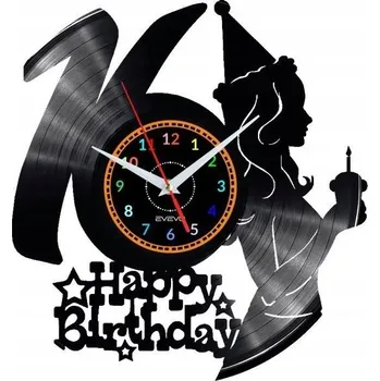 Hodiny HODINY NAROZENINOVÉ NÁSTĚNNÉ DEKORATIVNÍ MODERNÍ VINYLOVÁ DESKA