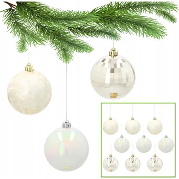 Vánoční dekorace Zlaté vánoční vánoční baňky, sada koulí, vánoční ozdoby 8 cm, 9 ks