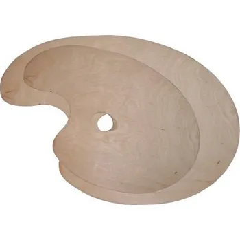 Paleta na barvy Dřevěná paleta oválná - 20 x 31 cm