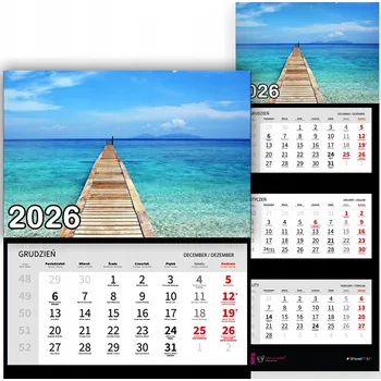 Kalendář Nástěnný Kalendář Trojdílný 2026 VÝHLED Z VYSOKÉHO BŘEHU Jako Dárek Vz