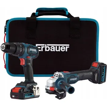 Vrtačka Sada aku vrtačka a úhlová bruska Erbauer ECD18-Li-2 4Ah