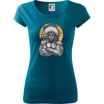 Dámské tričko Indián z posilky - Dámské triko Pure - S ( Petrolejová )
