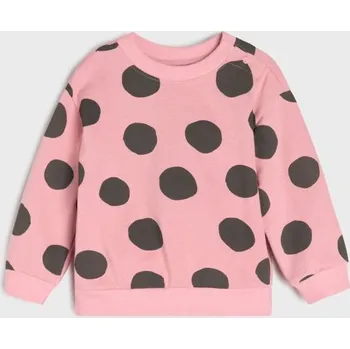 Dívčí mikina Sinsay - Mikina volnějšího střihu s puntíky - růžová - 054EU-30X - 054EU-30X-80