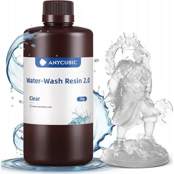 Filament UV Pryskyřice Anycubic Water Washable 2.0 Čirá 1 kg 1l Pro 3D Tiskárny