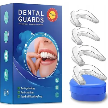 Chránič zubu Chránič úst proti skřípání zubů v noci, opakovaně použitelný na spaní (2 velikosti, 4 ks)