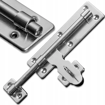 Visací zámek ZÁSUVKA UNIVERZÁLNÍ PRO DVEŘE BRÁNY VRÁTEK NA VISACÍ ZÁMEK 100 mm NEREZOVÁ