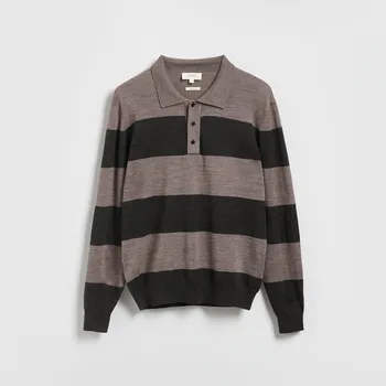 Pánský svetr Reserved - Polo svetr z merino vlny - vícebarevná - 387GQ-MLC - 387GQ-MLC-L