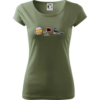 Dámské tričko Hattrick hokej - Dámské triko Pure - 2XL ( Khaki )