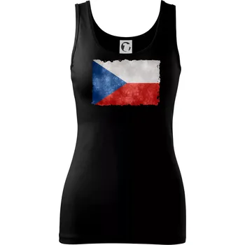 Dámské tričko Česká vlajka stará - Dámské tílko - 2XL ( Černá )