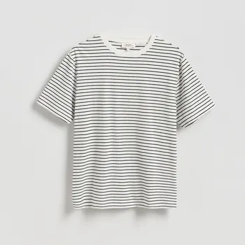 Pánské tričko Reserved - Pruhované tričko regular - bílá - 180EG-00P - 180EG-00P-M