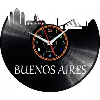 Hodiny BUENOS AIRES CITY ARGENTINA HODINY NÁSTĚNNÉ DEKORATIVNÍ MODERNÍ VINYLOVÁ DESKA