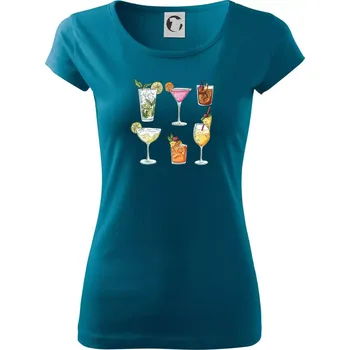Dámské tričko Koktejly - Dámské triko Pure - M ( Petrolejová )