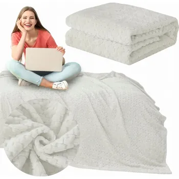 Prostěradlo Deka 160x200 Přehoz na postel pohovku MIKROVLÁKNO plyšová ražba Gediz