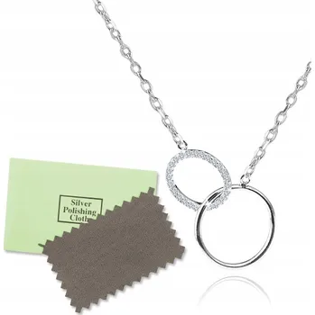Náhrdelník STŘÍBRNÝ NÁHRDELNÍK CELEBRITKA STŘÍBRO 925 KRUHY ŘETÍZEK DÁMSKÝ PŘÁTELSTVÍ