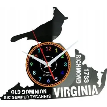Hodiny Virginia USA Nástěnné hodiny vinylová deska Moderní dekorativní