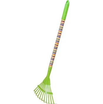 Hrábě REFLEX dětské zahradní nářadí kovové - hrábě 11 lamel, dlouhá násada, 74 cm